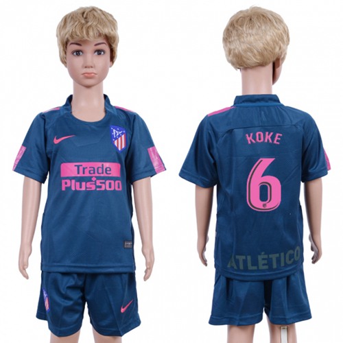 Atletico Madrid #6 Koke Sec Away Kid Soccer Club Jersey - Click Image to Close